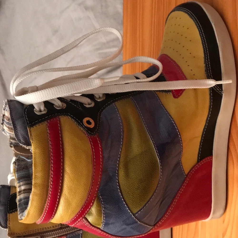 Italian shoes wedge un leather
